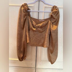 NWT Francesca’s Collection Mi Amor tan leopard print Women's Top